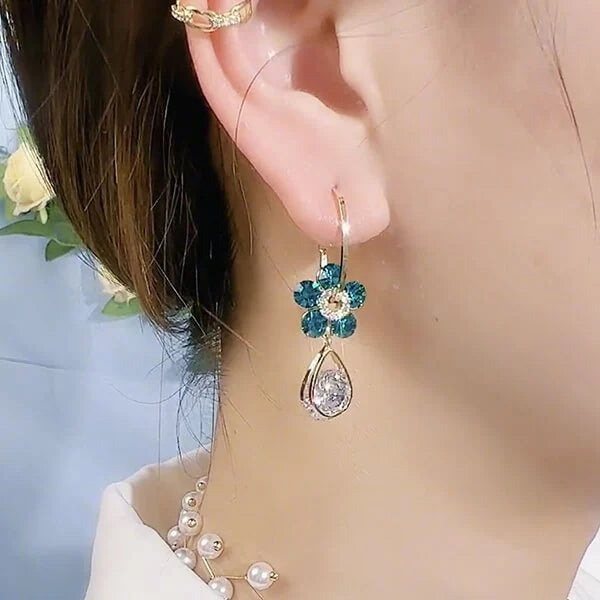 Infinionly Fashion Flower Crystal Earrings