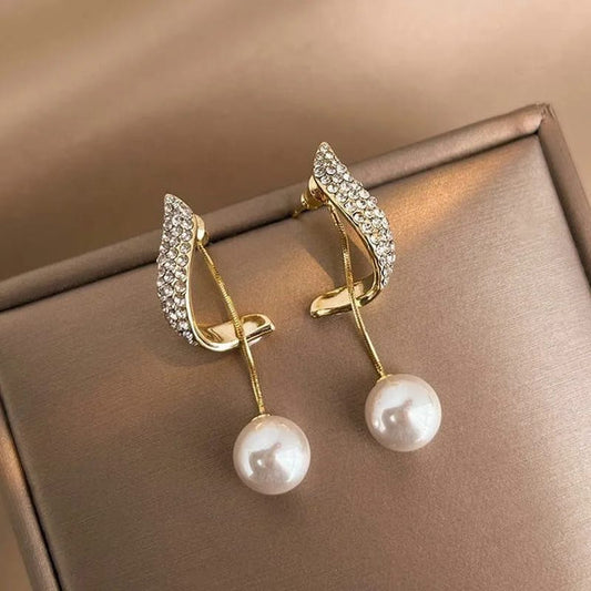 Wear Pearl Wing Stud Earrings