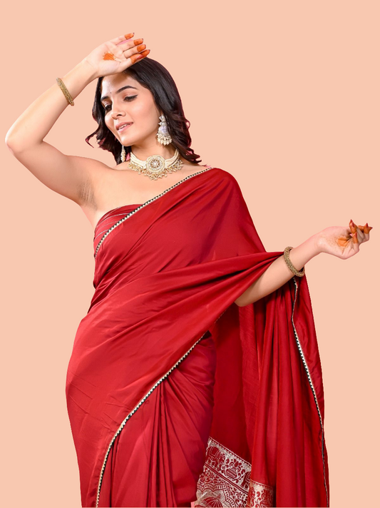 Red Beautiful Dola Silk Saree