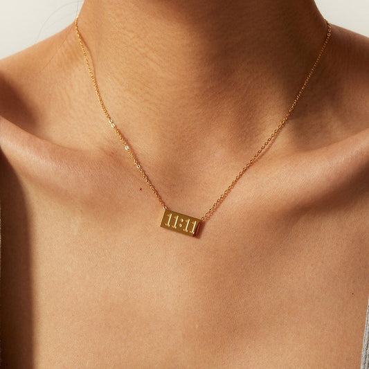 Gold Angel Number 11:11 Necklace